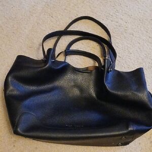 Sondra Roberts Black Leather Tote